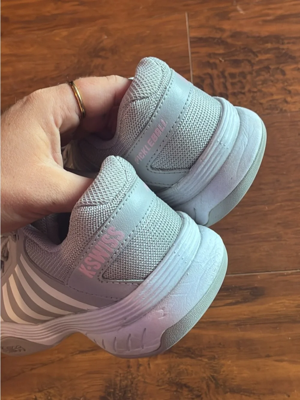 K-Swiss Women's Light Gray and White Athletic Sneakers